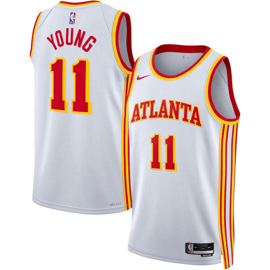Men Atlanta Hawks #11 Trae Young Nike White Association Edition 2022-23 Swingman NBA Jersey->customized nba jersey->Custom Jersey